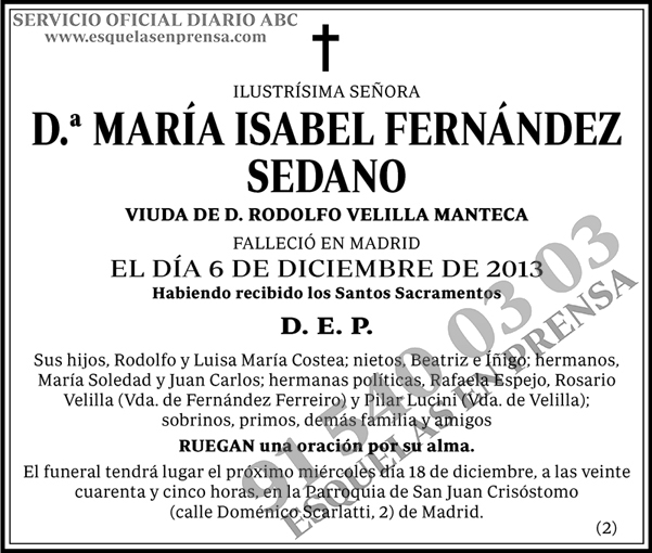 María Isabel Fernández Sedano